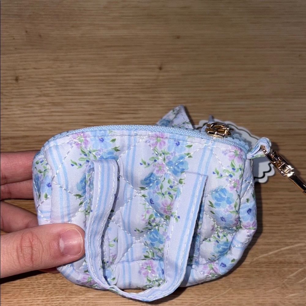Floral Quilted Handbag keychain